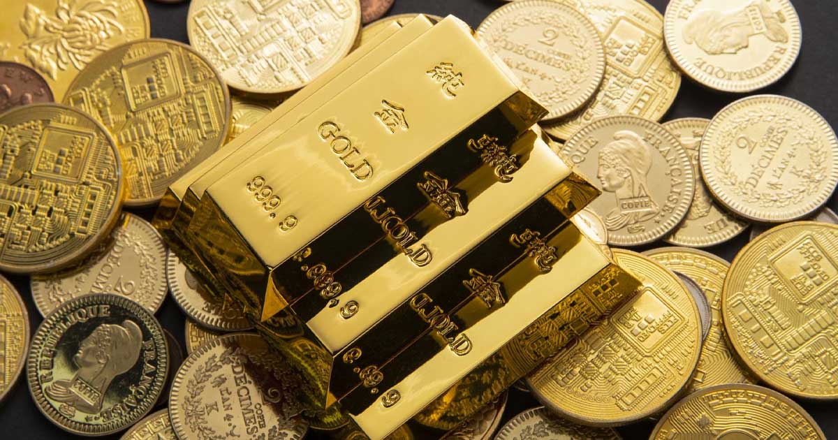 Lingouri de aur și grafic ascendent pentru predicția prețului la 5.000 de dolari în 2026, investitori Goldman Sachs