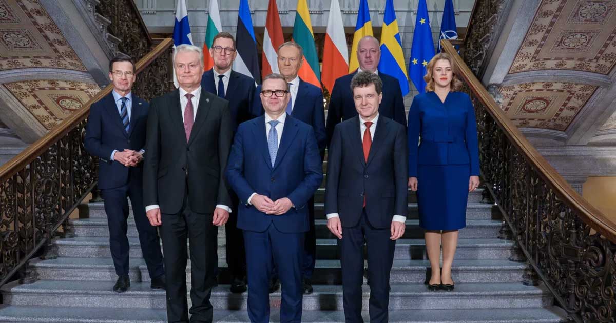Președintele României Nicușor Dan alături de liderii statelor de pe flancul estic al UE la summitul de securitate de la Helsinki, decembrie 2025