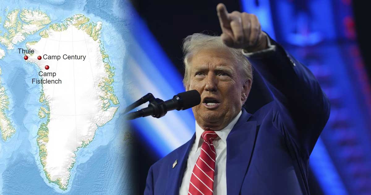 Donald Trump în timpul unei declarații de presă despre Groenlanda, decembrie 2025