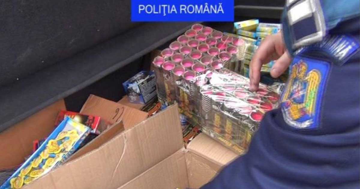 Articole pirotehnice confiscate de polițiști în cadrul operațiunii PIROTEHNIC, decembrie 2025
