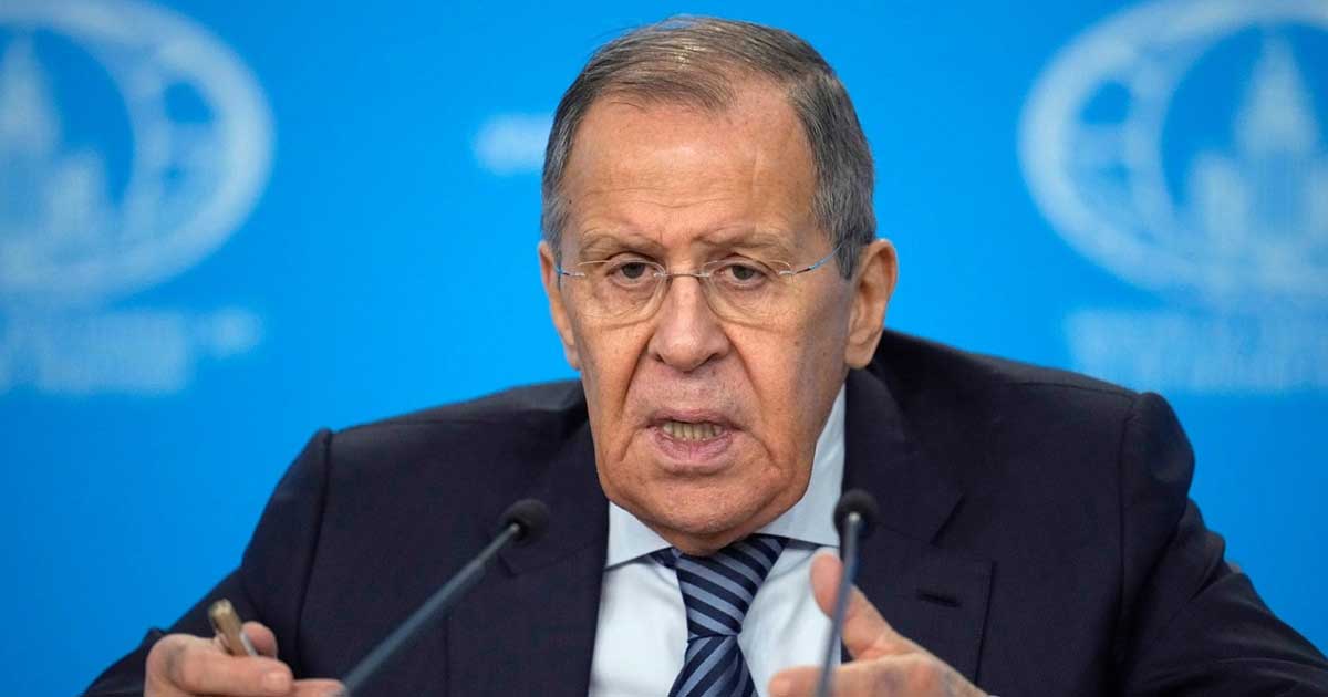 Serghei Lavrov, ministrul rus de externe, la conferința de presă de la Moscova unde a amenințat că trupele europene în Ucraina vor deveni ținte legitime, decembrie 2025