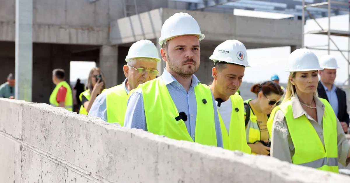 Alexandru Rogobete în vizită pe șantierul Centrului de Mari Arși de la Spitalul Grigore Alexandrescu, ianuarie 2026