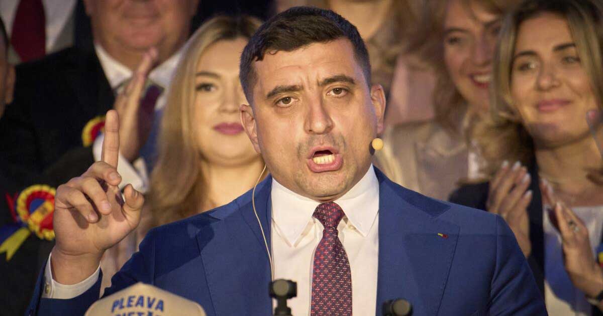 George Simion, liderul AUR, la sediul partidului din București unde a fost discutat proiectul pentru celebrarea SUA în România