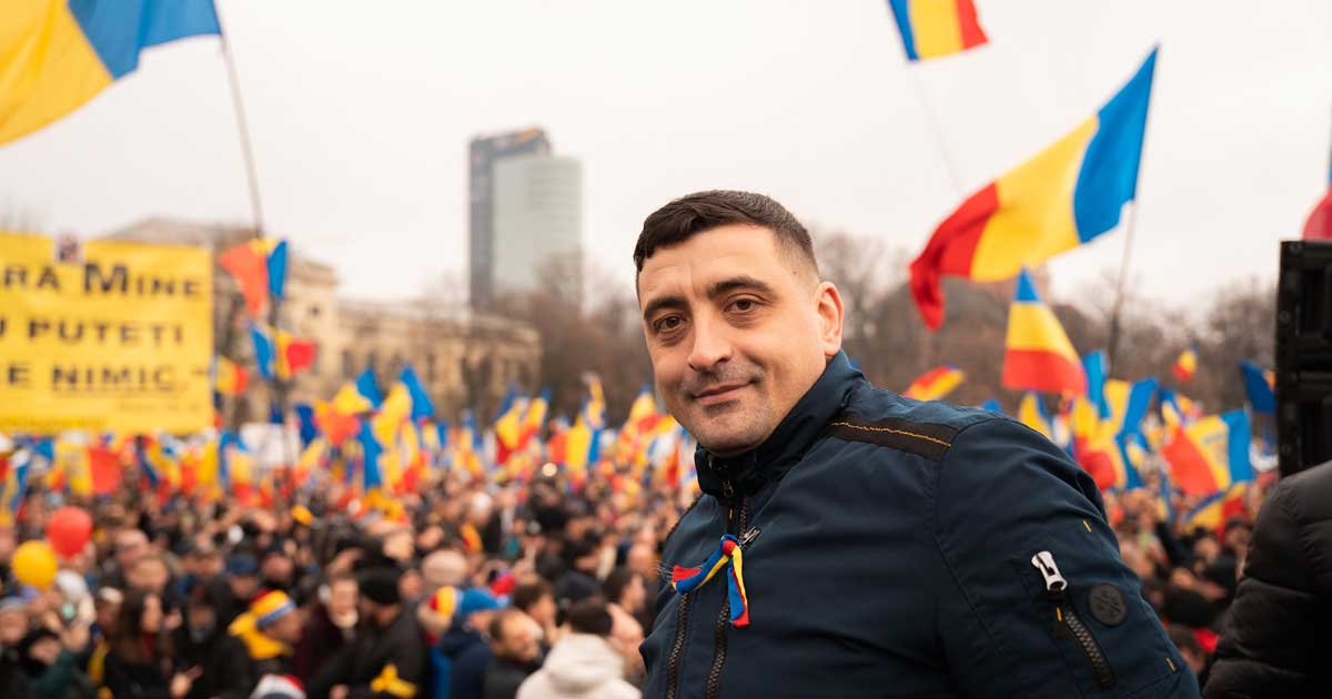George Simion la protestul din Curtea de Argeș alături de locuitorii afectați de criza apei potabile, ianuarie 2026