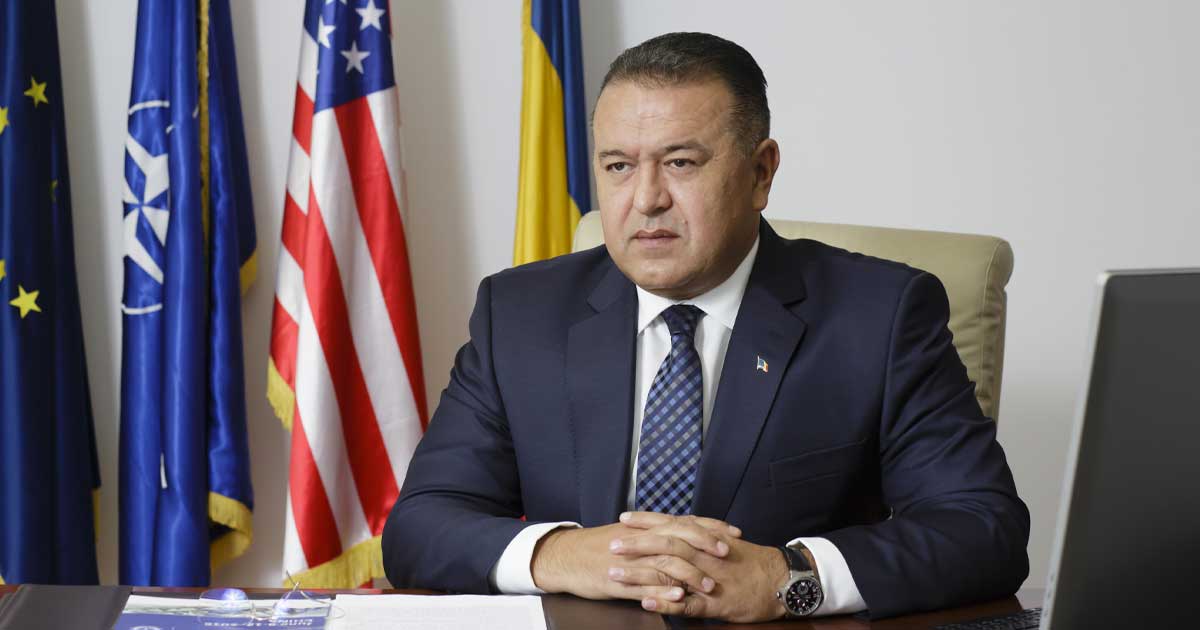 Mihai Daraban, președintele Camerei de Comerț și Industrie a României, prezintă argumentele pro-Mercosur la conferința de presă din București, ianuarie 2026.