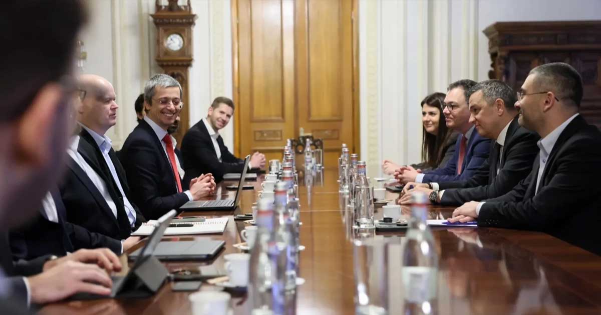 Sorin Grindeanu în discuții cu reprezentanții băncii americane JP Morgan la București, ianuarie 2026