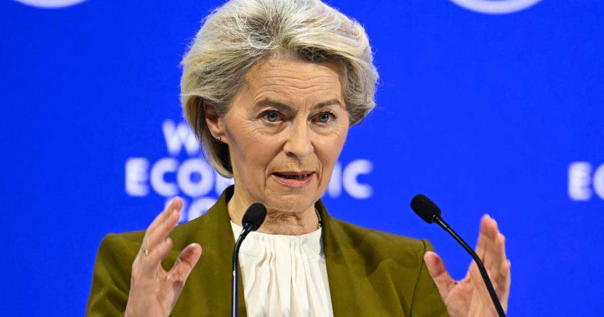 Ursula von der Leyen la Forumul Economic Mondial de la Davos răspunzând criticilor lui Zelenski despre sprijinul european pentru Ucraina, ianuarie 2026