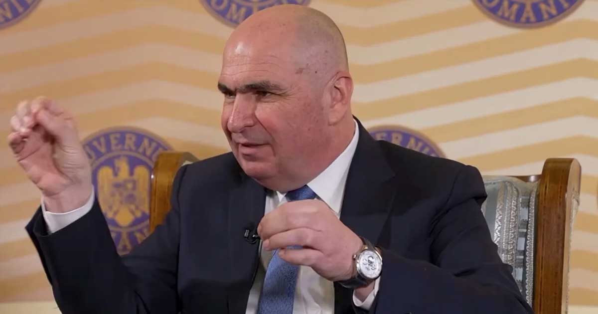 Captură din interviul acordat de premierul Ilie Bolojan pentru G4Media, care a generat controversă online despre ceasul purtat, februarie 2026