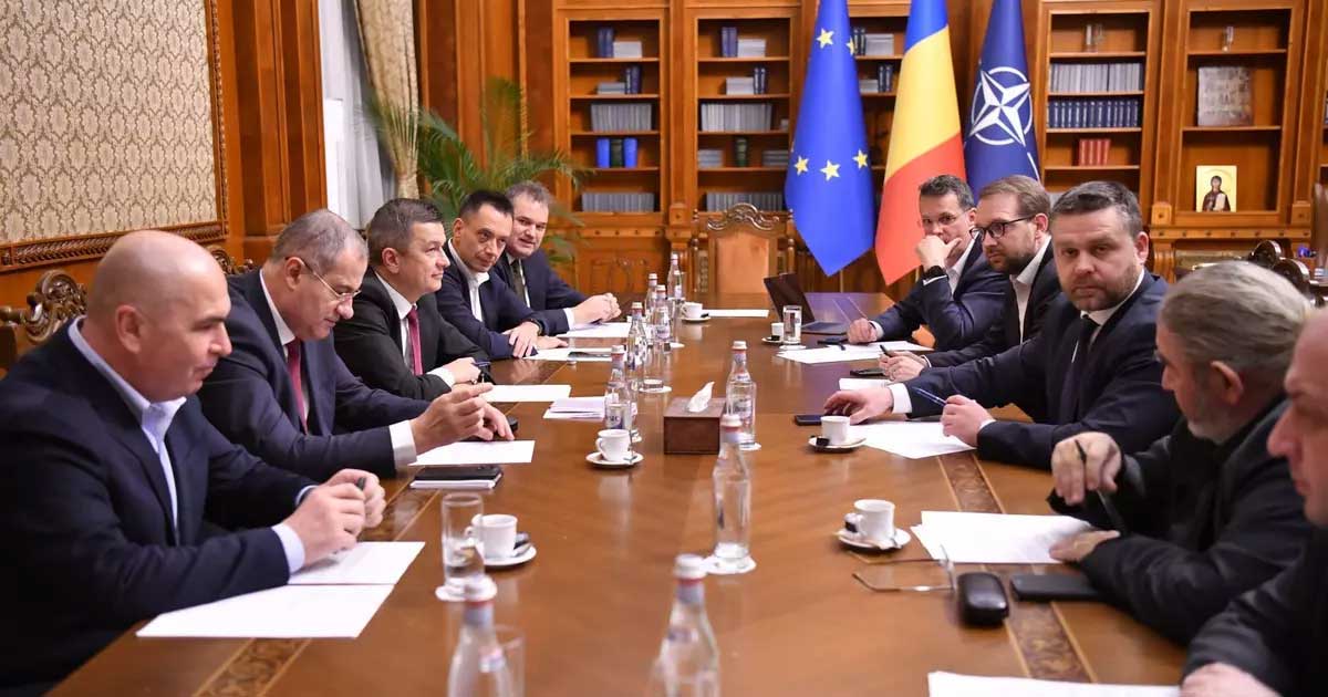 o noua sedinta de coalitie inainte de adoptarea oug urilor pe reforma administrativa si relansare economica 891531 Liderii coaliției PSD-PNL-USR-UDMR la ședința de guvernare privind reforma administrativă, București, februarie 2026