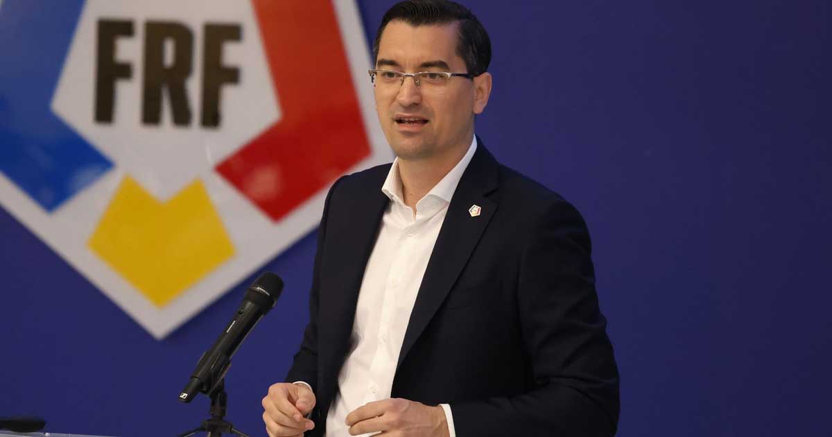 Răzvan Burleanu, președintele Federației Române de Fotbal, în conferință de presă despre combaterea pariurilor ilegale, februarie 2026
