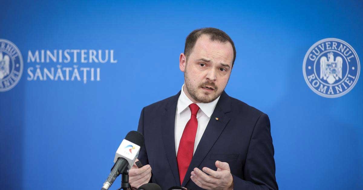 Ministrul Sănătății Alexandru Rogobete în conferință de presă după controversa celulei de criză pentru avionul HiSky depresurizat, februarie 2026