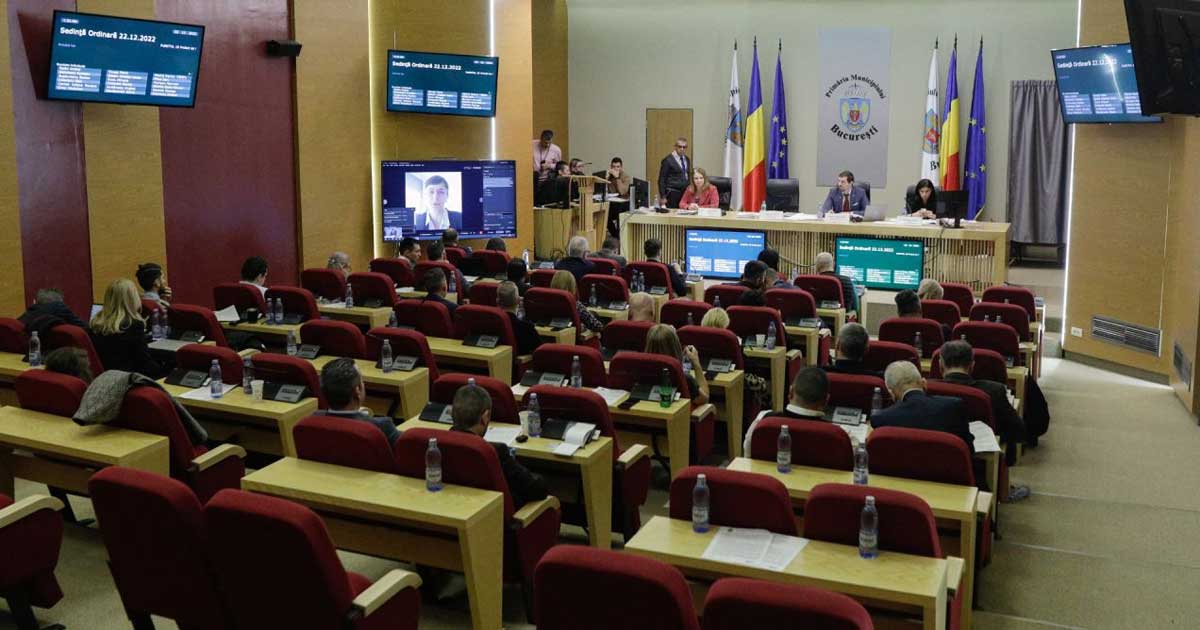 Ședință Consiliul General al Municipiului București, sală fără cvorum, consilieri PSD AUR PUSL absenti, martie 2026