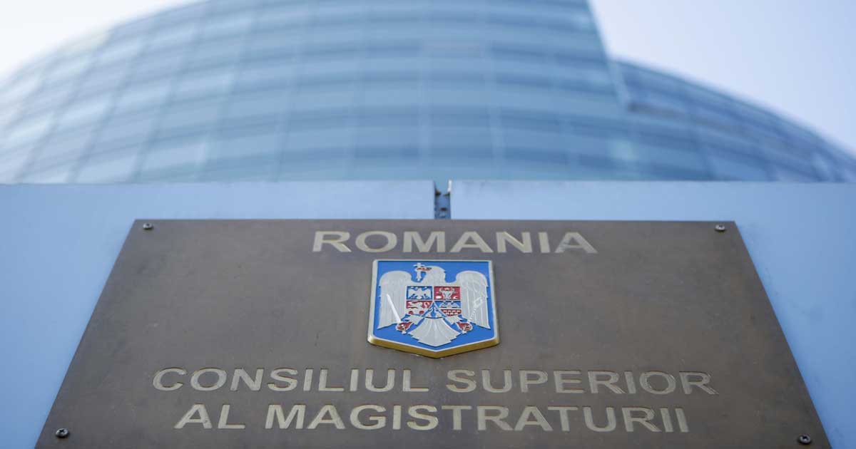 Sediul Consiliului Superior al Magistraturii din București, instituție care acuză Guvernul Bolojan de nerespectarea hotărârilor judecătorești, martie 2026