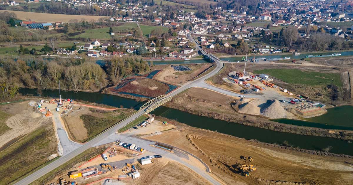 Lucrări la canalul Seine-Nord Europe în regiunea Hauts-de-France, Franța, proiect de infrastructură europeană, 2026
