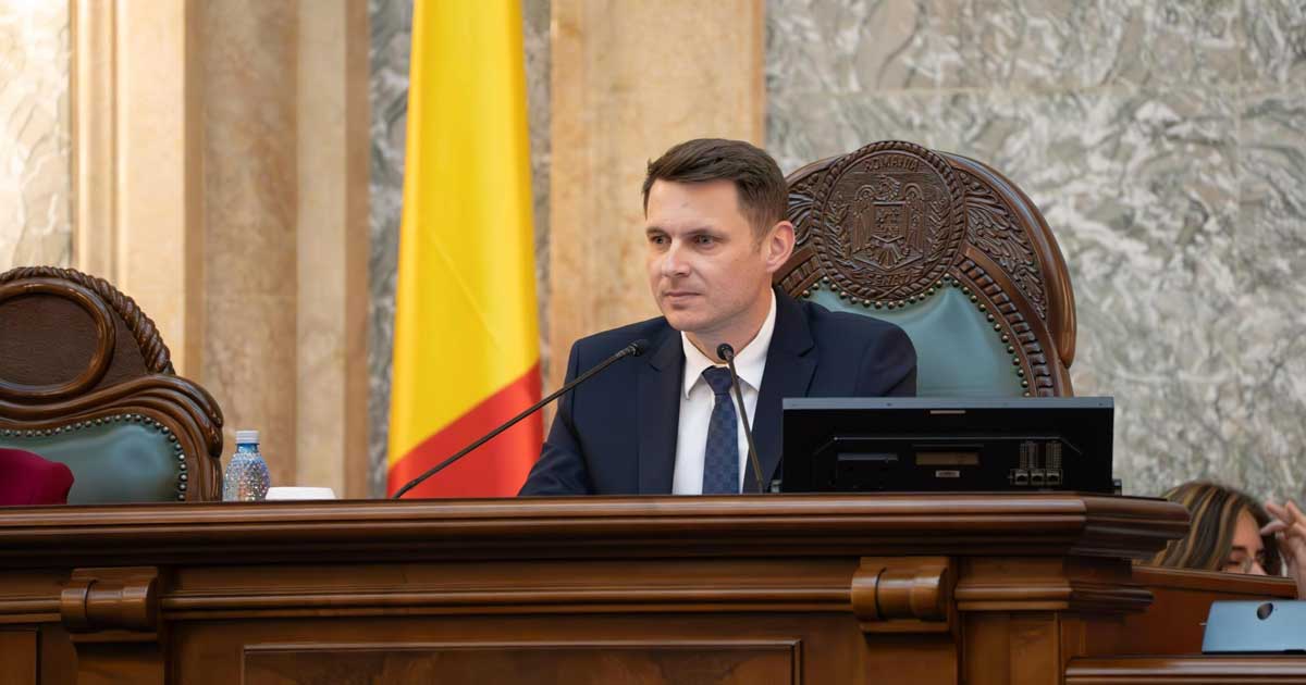 Mircea Abrudean, președintele Senatului României, în conferință de presă la București, declarații despre susținerea premierului Ilie Bolojan, martie 2026