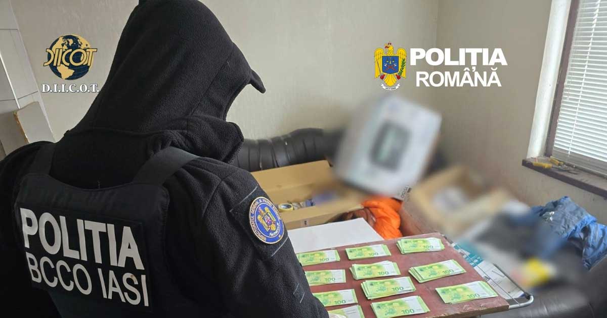 Bancnote euro false descoperite de procurorii DIICOT în fabrica din Suceava, perchiziții martie 2026