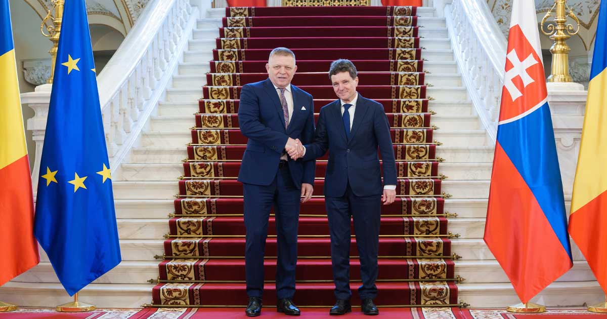 Premierul slovac Robert Fico și președintele Nicușor Dan la Palatul Cotroceni, vizită oficială București, martie 2026