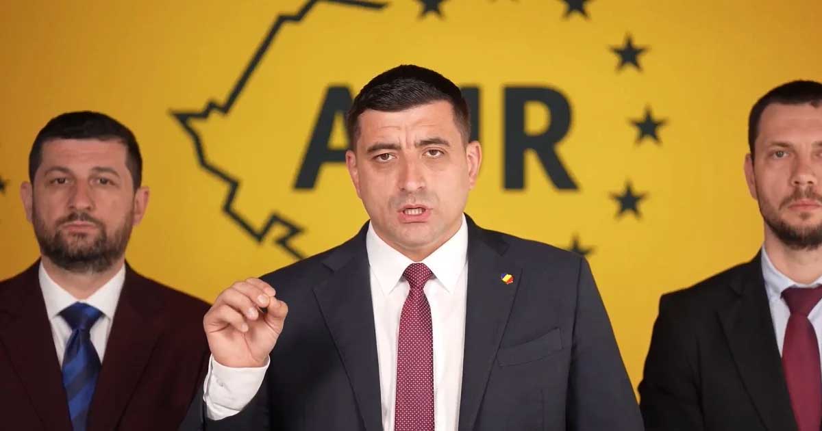 George Simion, lider AUR, declarație publică București, reacție retragere licență Realitatea Plus de CNA, aprilie 2026