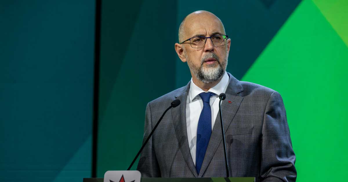 Kelemen Hunor, liderul UDMR, la declarații de presă despre criza politică și PNRR, mai 2026