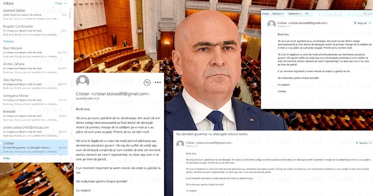 operatiune fara precedent pentru salvarea lui bolojan parlamentarii sunt bombardati cu zeci de mailuri 229799 Parlamentari în plenul reunit al Camerei Deputaților și Senatului, discuții moțiune de cenzură Guvernul Bolojan, mai 2026