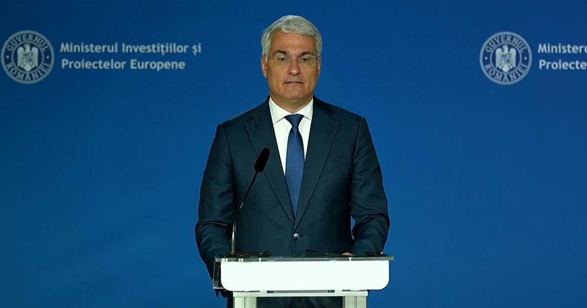 Ministrul Dragoș Pîslaru la ceremonia de semnare a acordurilor granturi SEE și norvegiene 2021-2028, București, mai 2026