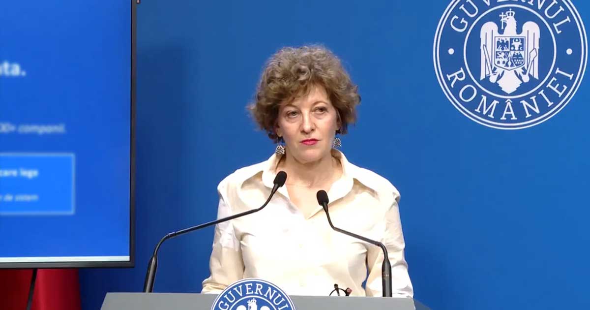 sindicatul angajatilor din guvern cere demisia oanei gheorghiu si a ministrului irineu darau 624355 Vicepremierul Oana Gheorghiu la o conferință de presă la Palatul Victoria, București, 2026