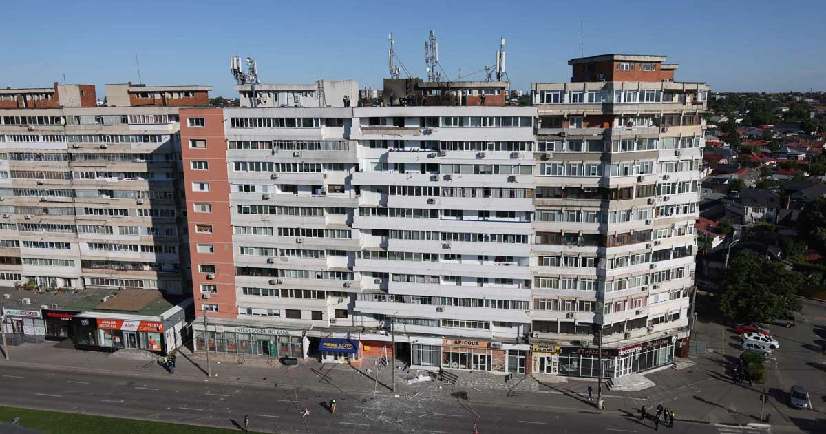 Bloc Galati, Radu Miruță ministrul Apărării la conferință de presă despre drona rusă căzută la Galați, mai 2026