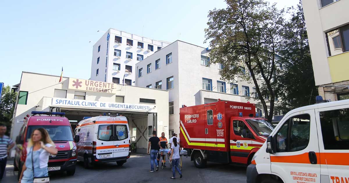 Intrarea Spitalului Clinic de Urgență Floreasca din București, exterior, 2026