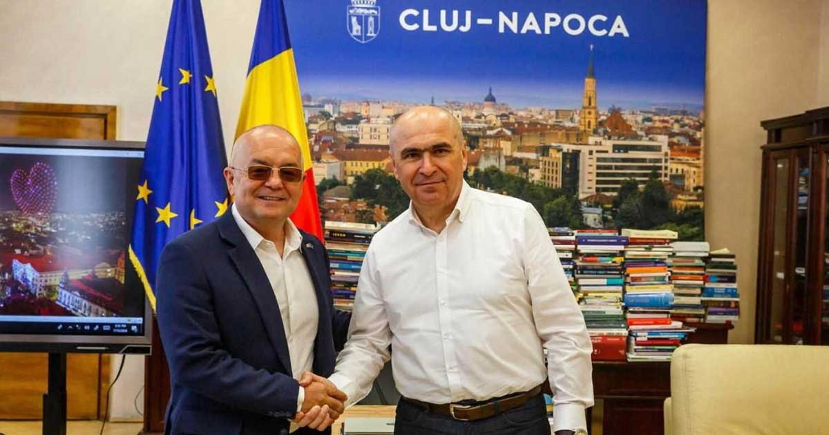 Emil Boc și Ilie Bolojan la Primăria Cluj-Napoca, discuții despre proiecte PNRR, iulie 2026