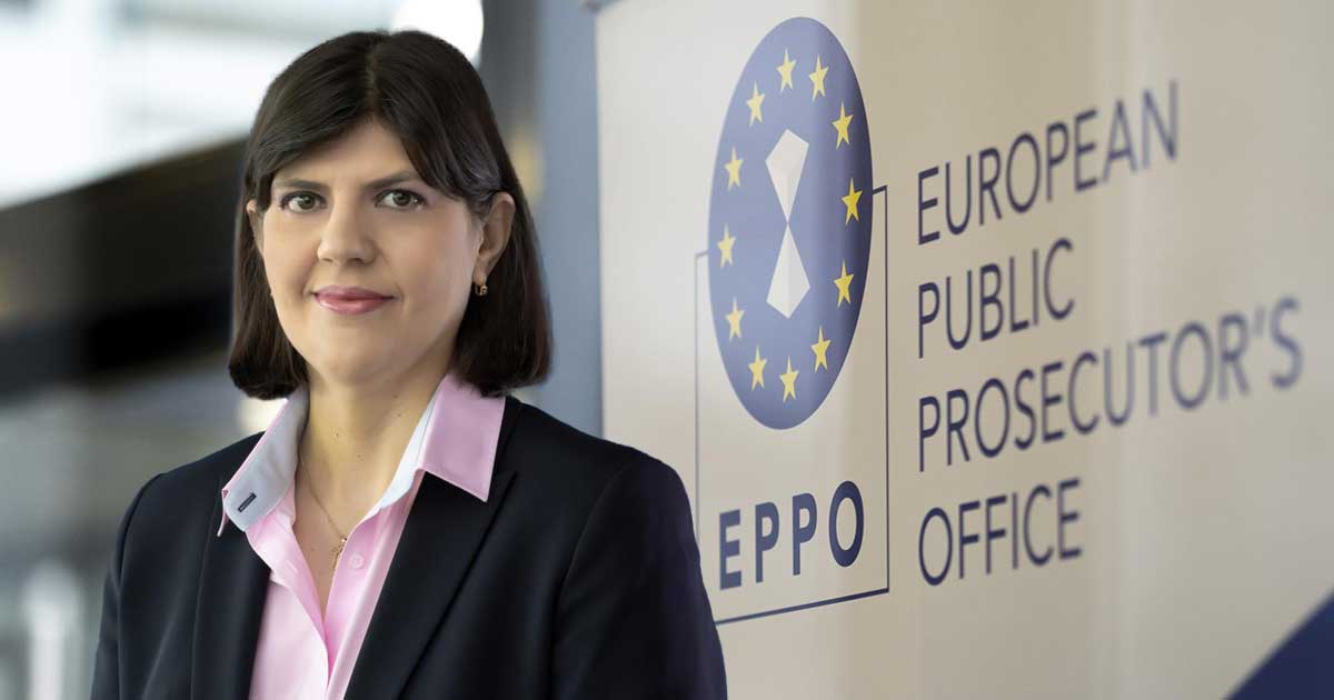 Laura Codruța Kövesi, șefa Parchetului European, în timpul unei conferințe privind dosarul de fraudă OPEKEPE din Grecia