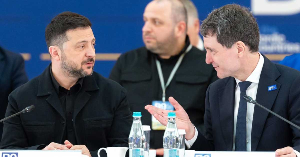 Nicușor Dan și Volodimir Zelenski la o întâlnire oficială, în contextul summitului Ucraina - Europa de Sud-Est, iulie 2026