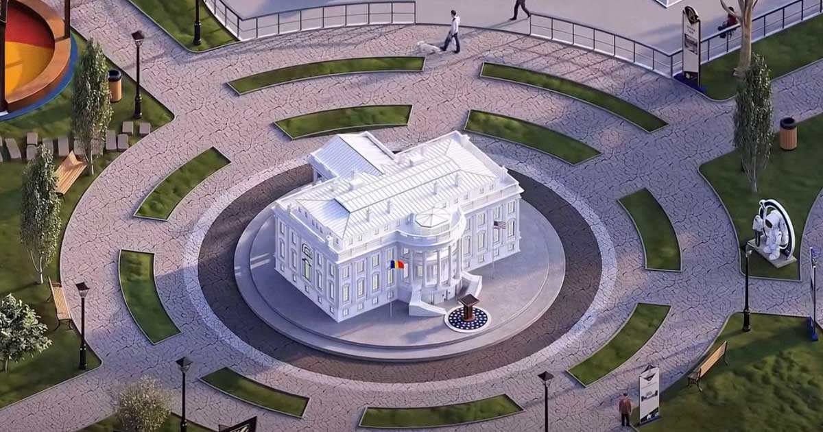 parc donald trump sectorul 4 bucuresti 2026 914086 Machetă a Casei Albe în proiectul parcului Donald Trump din Sectorul 4, București, iulie 2026