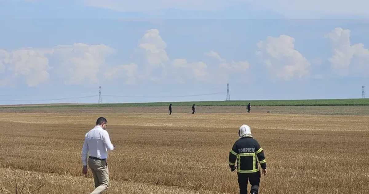 prefect buzau drona doborata padina pogoanele 2026 921458 Camp agricol din zona Padina, judetul Buzau, unde a cazut drona doborata de un avion F-16, iulie 2026