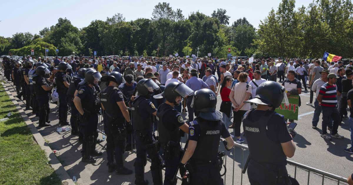 Protest al crescătorilor de oi în fața sediului ANSVSA din București, confruntări cu jandarmii, iulie 2026