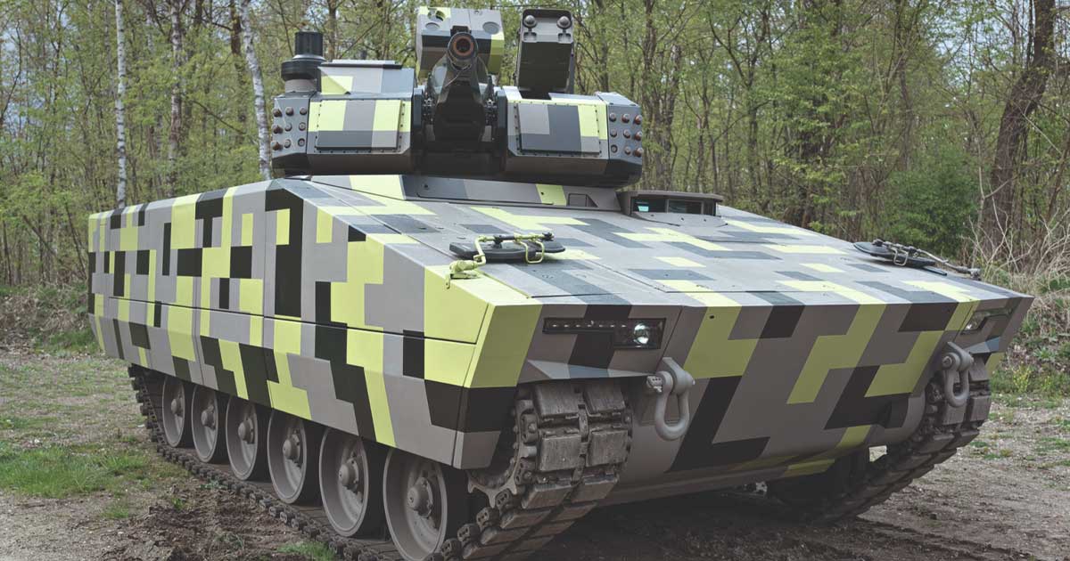 Vehicul blindat Rheinmetall, ilustrând contractul militar de 5,7 miliarde de euro semnat cu România, iulie 2026