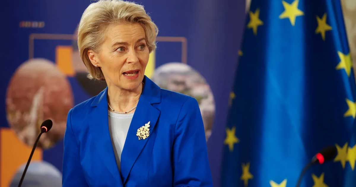 Ursula von der Leyen la o conferință de presă a Comisiei Europene, context scrisoare PNL, iulie 2026
