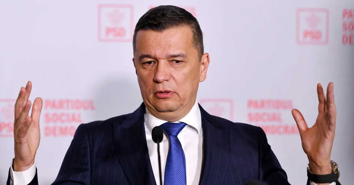 Sorin Grindeanu, președintele PSD, alături de Ilie Bolojan, în timpul unei conferințe, 2026