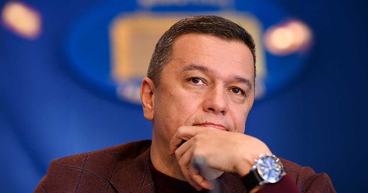 Sorin Grindeanu, președintele PSD, în timpul unei declarații de presă despre negocierile pentru guvern, iulie 2026