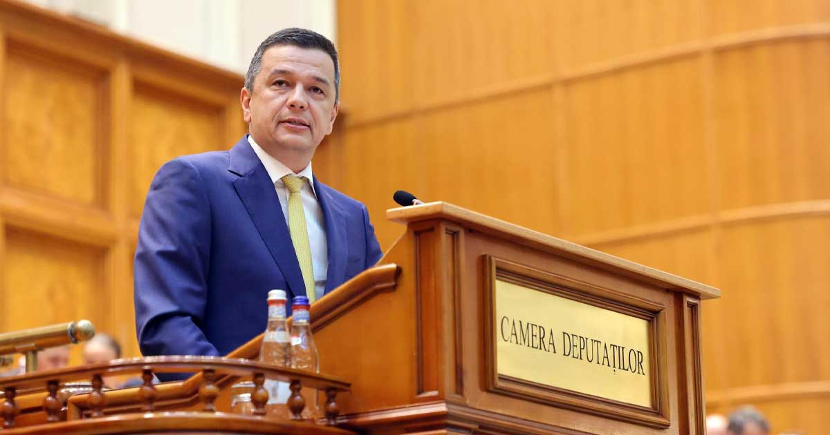 Sorin Grindeanu vorbind în Parlamentul României despre mobilizarea pentru un nou guvern, iulie 2026