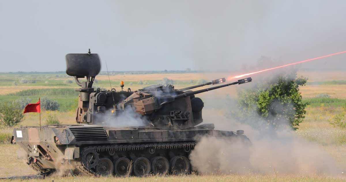 Sistem antiaerian Gepard în Dobrogea, folosit pentru interceptarea dronelor rusești, iulie 2026