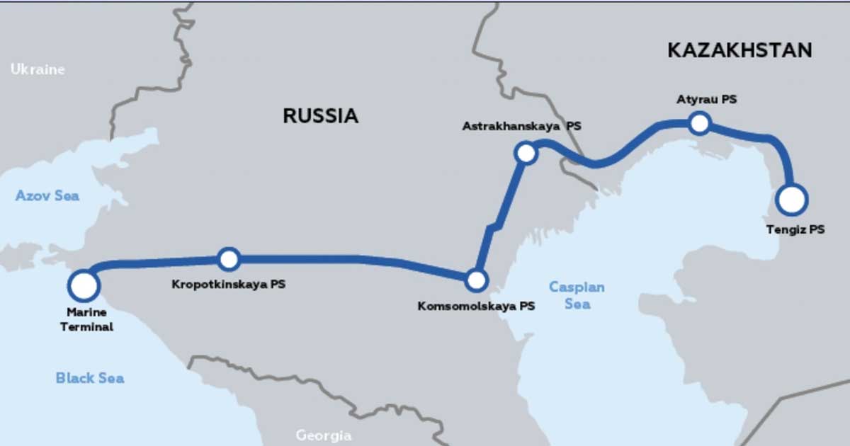 Conducta Caspian Pipeline Consortium și terminalul petrolier din portul Novorossiisk, Marea Neagră, august 2026