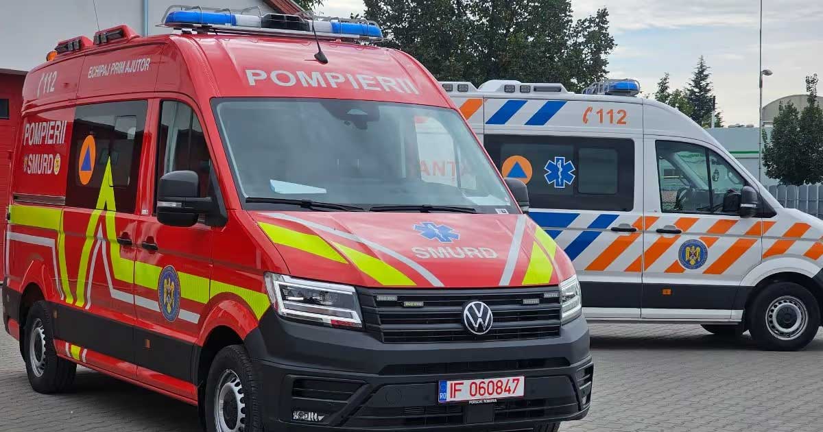 Ambulanță a serviciului public de urgență în România, în contextul protestelor sindicale din august 2026