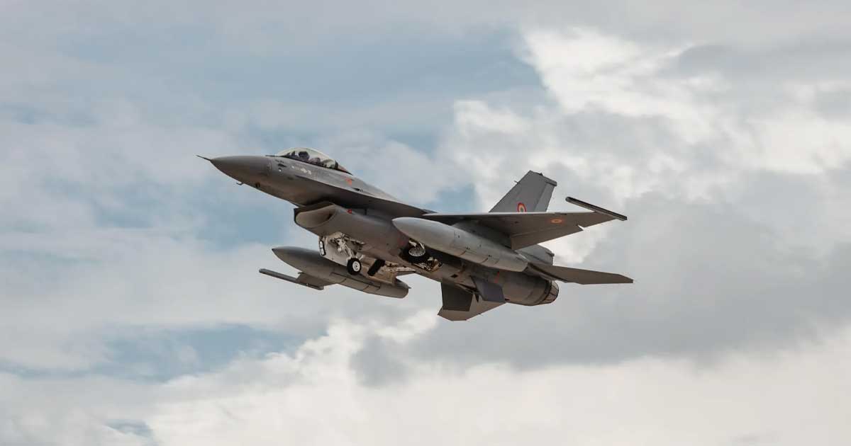 Avion F-16 al Forțelor Aeriene Române în misiune de poliție aeriană, flancul estic NATO, iulie 2026