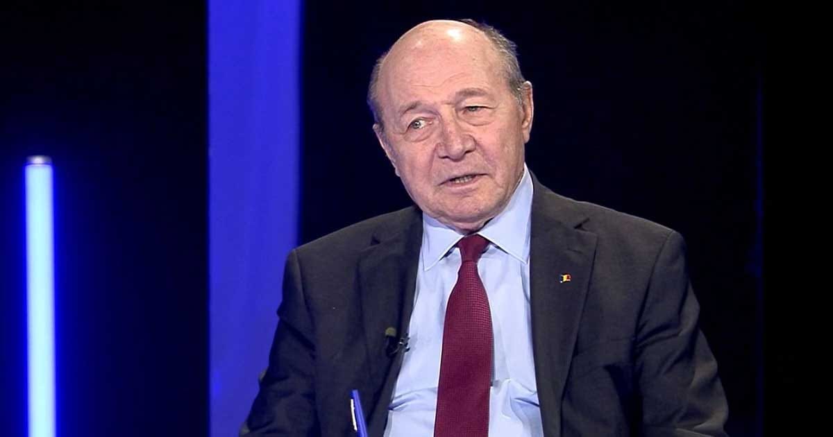 Traian Băsescu în timpul unei intervenții TV despre incidentul cu drona de lângă platforma Neptun Deep, august 2026
