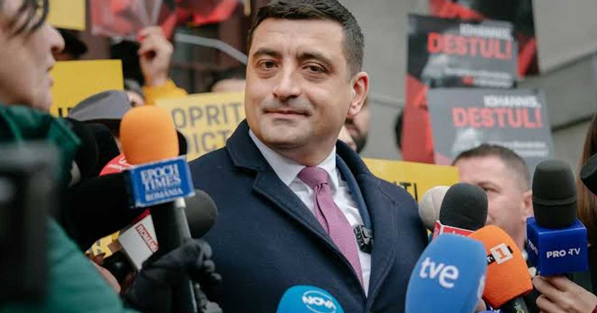 George Simion, liderul AUR, la Palatul Cotroceni, în ziua desemnării lui Siegfried Mureșan ca premier, septembrie 2026