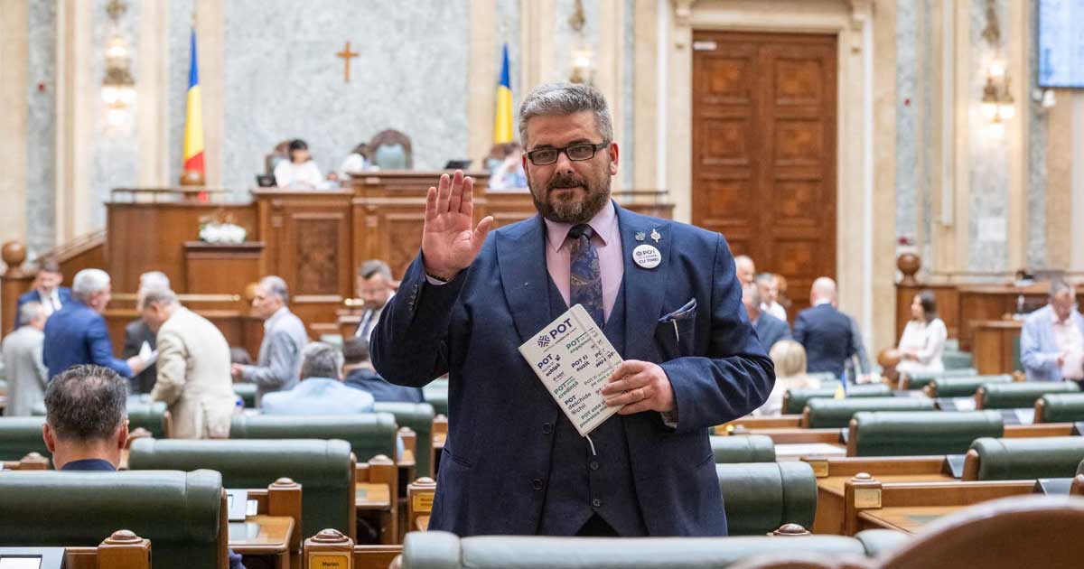Gheorghe Vela, senator ales pe listele POT, în plenul Senatului României, septembrie 2026