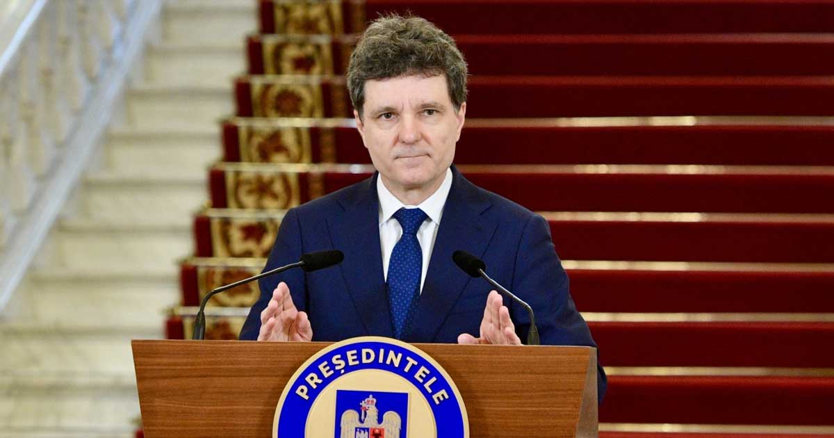 Nicușor Dan la Palatul Cotroceni, anunțând desemnarea lui Siegfried Mureșan pentru funcția de premier, septembrie 2026