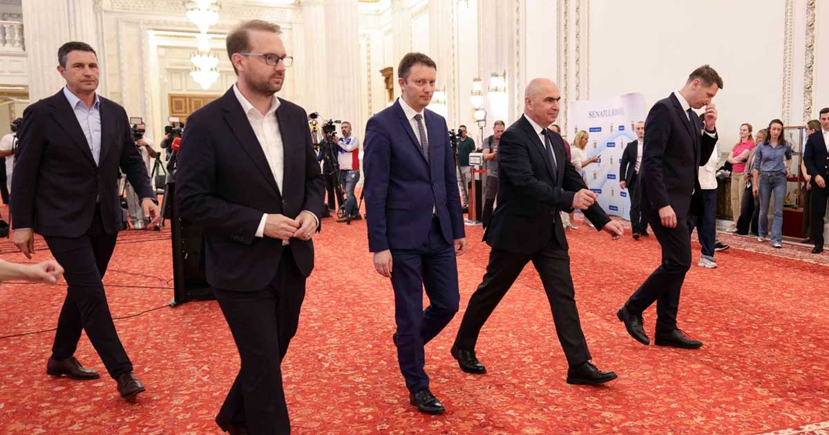 Siegfried Mureșan alături de liderii PNL, USR și UDMR, la discuțiile pentru formarea noului guvern, septembrie 2026