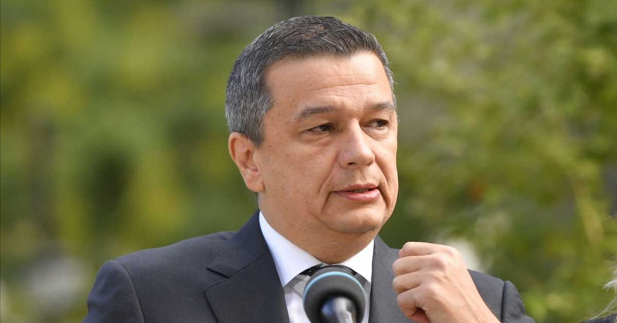 Sorin Grindeanu, președintele PSD, la o declarație de presă despre criza politică și alegerile anticipate, septembrie 2026