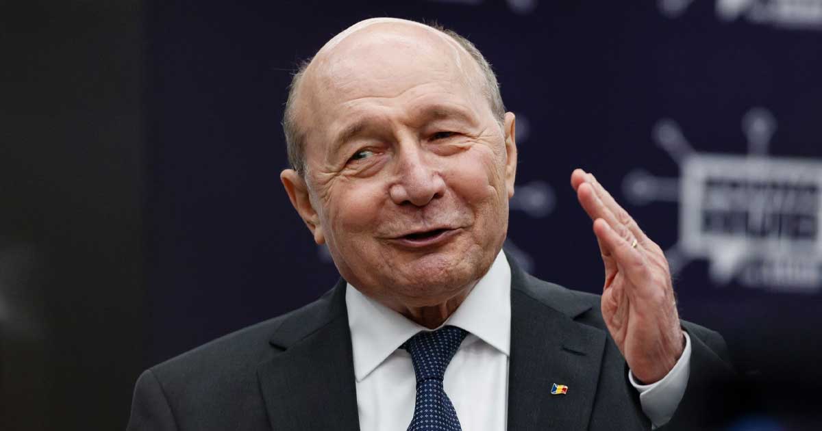 Traian Băsescu în timpul unei declarații publice despre planul fiscal al premierului desemnat Siegfried Mureșan, septembrie 2026